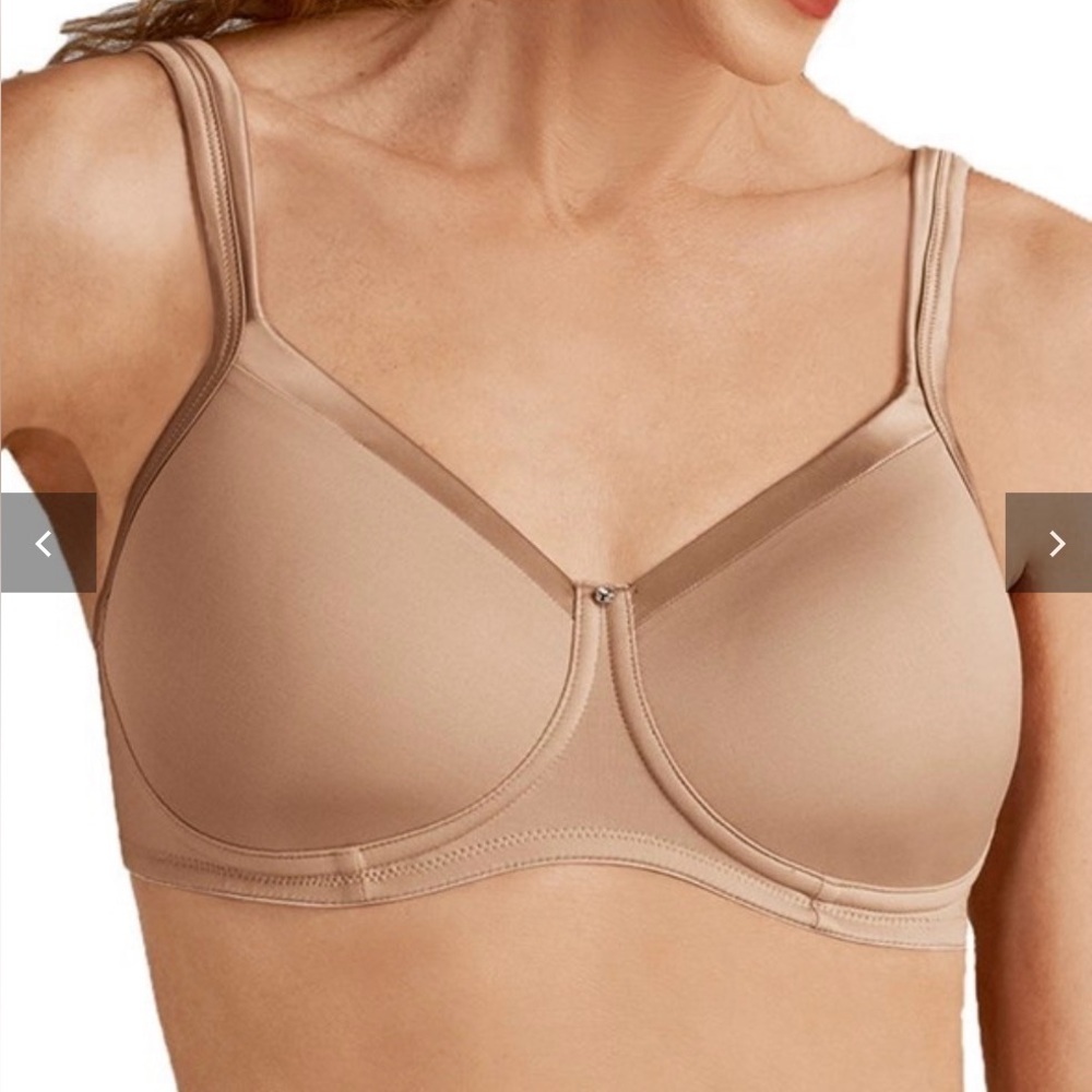 Amoena Lara Satin Padded Wire-Free Mastectomy Bra (44214) - Nude 42B